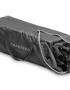 CARETERO Patut pliabil pentru copii Basic Graphite cu un nivelfereastra acces cu fermoar saltea pliabila 120x690 cm si geanta transport incluse greutate admisa 15 kg dimensiune 125x66x75.5 cm