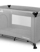 CARETERO Patut pliabil pentru copii Basic Grey cu un nivelfereastra acces cu fermoar saltea pliabila 120x690 cm si geanta transport incluse greutate admisa 15 kg dimensiune 125x66x75.5 cm