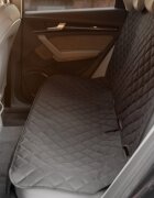 CARETERO Protectie dubla matlasata pentru bancheta auto Black 127x125 cmcu orificii pentru isofix si centuri de sigurantabenzi elasticematerial impermeabil