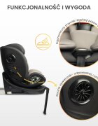 CARETERO Scaun auto copii Fortis I-Size Burgundy 40-150 cm cu baza isofix si picior stabilizare sezut rotativ tetiera reglabila spatar reglabil fante de aerisire