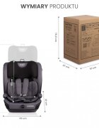 CARETERO Scaun auto copii Vivo Grey i-Size 76-150 cmcertificat R12903tetiera reglabilahusa detasabilacenturi cu pernute moipernuta reductor inclusa