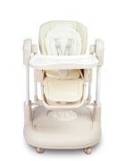 CARETERO Scaun de masa multifunctional Sitron Bej 3in1 transformabil in scaun de masabalansoarpremergator masuta si suport picioare reglabile inaltime ajustabila roti silentioase centuri de siguranta pernuta reductor