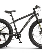 CARPAT Bicicleta Fat Bike Aventus C26217A NegruGriVerde roti 26 inch inaltime utilizator 150-195 cm greutate suportata 120 kg