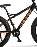 CARPAT Bicicleta MTB-Fat Bike Bigone C26278G NegruPortocaliu Schimbator spate Shimano Altus 16 viteze roti 26 inch frane mecanice disc inaltime utilizator 150-195 cm greutate suportata 120 kg