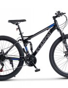 CARPAT Bicicleta MTB Full-Suspension E- E2660A NegruGriAlbastru 26 inch 150-165 cm inch greutate suportata 100 kg