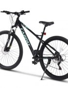 CARPAT Bicicleta MTB Ride C29303H NegruTurcoaz roti 29 inch echipare Shimano manete secventiale frane hidraulice cabluri integrate 21 viteze