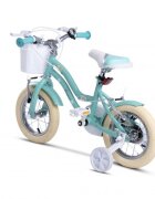 CARPAT Bicicleta pentru copii 2-4 ani C12178A Turcoaz 12 inch cu roti ajutatoare si cosulet