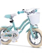 CARPAT Bicicleta pentru copii 2-4 ani C12178A Turcoaz 12 inch cu roti ajutatoare si cosulet