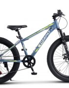 CARPAT Bicicleta pentru copii E Ride S24109C AlbastruVerde 24 inch echipare Shimano anvelope late furca cu suspensie frane disc 7 viteze