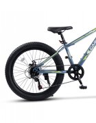 CARPAT Bicicleta pentru copii E Ride S24109C AlbastruVerde 24 inch echipare Shimano anvelope late furca cu suspensie frane disc 7 viteze