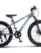 CARPAT Bicicleta pentru copii E Ride S24109C AlbastruVerde 24 inch echipare Shimano anvelope late furca cu suspensie frane disc 7 viteze