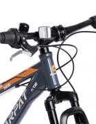 CARPAT Bicicleta pentru copii E Ride S24109C Gri 24 inch echipare Shimano anvelope late furca cu suspensie frane disc 7 viteze