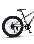 CARPAT Bicicleta pentru copii E Ride S24109C Gri 24 inch echipare Shimano anvelope late furca cu suspensie frane disc 7 viteze