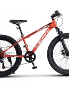CARPAT Bicicleta pentru copii E Ride S24109C Portocaliu 24 inch echipare Shimano anvelope late furca cu suspensie frane disc 7 viteze