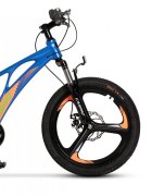 CARPAT Bicicleta pentru copii Mountain Bike AlbastruPortocaliu 20 inch schimbator spate Gilong 7 viteze schimbator fata rotativ frana disc fataspate cadru aluminiu furca supensie roti 3 spite magneziu