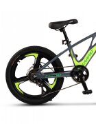 CARPAT Bicicleta pentru copii Mountain Bike GriVerde 20 inch schimbator spate Gilong 7 viteze schimbator fata rotativ frana disc fataspate cadru aluminiu furca supensie roti 3 spite magneziu
