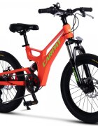 CARPAT Bicicleta pentru copii MTB-FS C20344A PortocaliuVerde roti 20 inaltime utilizator 120-155 cm greutate suportata 80 kg