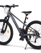 CARPAT Bicicleta pentru copii MTB-HT Pro Teen C24472A GriNegru roti 24 inch cadru aluminiu 21 viteze echipare Shimano frane disc mecanice cabluri integrate