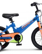 CARPAT Bicicleta pentru copii PRO C14122B AlbastruPortocaliu roti 14 inch inaltime utilizator 75-100 cm greutate suportata 50 kg