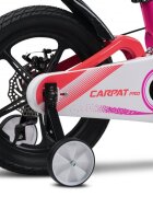 CARPAT Bicicleta pentru copii PRO C16144B 16 inch FucsiaRoz 4-6 ani Cadru aluminiu cu Suspensie Frane mecanice disc Aparatoare lant Janta Magneziu Aparatori noroi fataspate Sonerie