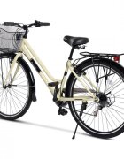 CARPAT Bicicleta Trekking Altay C28262G BejNegru roti 28 inch echipare Shimano 7 viteze maneta rotativa cos fata