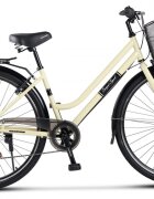 CARPAT Bicicleta Trekking Altay C28262G BejNegru roti 28 inch echipare Shimano 7 viteze maneta rotativa cos fata