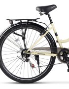 CARPAT Bicicleta Trekking Altay C28262G BejNegru roti 28 inch echipare Shimano 7 viteze maneta rotativa cos fata