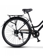 CARPAT Bicicleta Trekking Altay C28262G NegruGri roti 28 inch echipare Shimano 7 viteze maneta rotativa cos fata