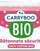 Carryboo Betisoare cu bumbac Bio securizate pentru bebelusi 50 bucati