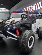 Cars4Kids Buggy electric pentru copii Police Patrol 24V 2 locuri 2 motoare 400W girofar Led bluetooth suspensii centura 3 puncte maxim 50 kg