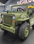 Cars4Kids Jeep electric pentru copii Willy 12V Verde Militar design Retro telecomanda 2.4G 4 motoare 3-5 ani