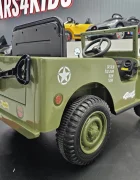 Cars4Kids Jeep electric pentru copii Willy 12V Verde Militar design Retro telecomanda 2.4G 4 motoare 3-5 ani