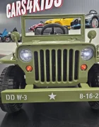 Cars4Kids Jeep electric pentru copii Willy 12V Verde Militar design Retro telecomanda 2.4G 4 motoare 3-5 ani