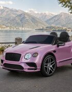 Cars4Kids Masinuta electrica pentru copii Bentley Continental Roz Metalizat 12V telecomanda 2.4G sa piele neagra usi functionale