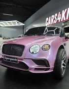 Cars4Kids Masinuta electrica pentru copii Bentley Continental Roz Metalizat 12V telecomanda 2.4G sa piele neagra usi functionale