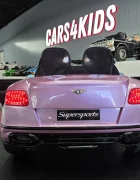 Cars4Kids Masinuta electrica pentru copii Bentley Continental Roz Metalizat 12V telecomanda 2.4G sa piele neagra usi functionale