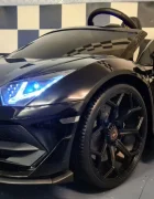 Cars4Kids Masinuta electrica pentru copii Lamborghini Aventador SVJ 24V Negru 2 locuri licenta oficiala Drift usi verticale telecomanda