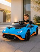 Cars4Kids Masinuta electrica pentru copii Lamborghini Huracan STO 12V functie drift telecomanda 2.4G bluetooth USB sa piele 3-5 ani