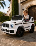 Cars4Kids Masinuta electrica pentru copii Mercedes G63 AMG Alb 12V licenta oficiala 4 motoare telecomanda 2.4G