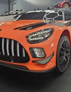 Cars4Kids Masinuta electrica pentru copii Mercedes GT3 AMG Portocaliu 12V licenta oficiala telecomanda 2.4G scaun piele deschidere usi