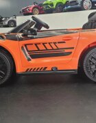 Cars4Kids Masinuta electrica pentru copii Mercedes GT3 AMG Portocaliu 12V licenta oficiala telecomanda 2.4G scaun piele deschidere usi