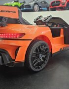 Cars4Kids Masinuta electrica pentru copii Mercedes GT3 AMG Portocaliu 12V licenta oficiala telecomanda 2.4G scaun piele deschidere usi