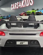 Cars4Kids Masinuta electrica pentru copii Porsche RUF 24V Argintiu Metalic 2 locuri licenta oficiala telecomanda 2.4G scaun piele