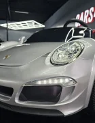 Cars4Kids Masinuta electrica pentru copii Porsche RUF 24V Argintiu Metalic 2 locuri licenta oficiala telecomanda 2.4G scaun piele