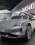 Cars4Kids Masinuta electrica pentru copii Porsche Taycan Turbo S 24V Gri 2 locuri licenta oficiala telecomanda 2.4G scaun piele