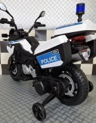 Cars4Kids Motocicleta electrica pentru copii Politie BMW F850 12V roti ajutatoare girofar Led 3-5 ani