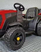 Cars4Kids Tractor electric pentru copii Farmer Rosu 12V cu remorca detasabila telecomanda 2.4G roti EVA scaun piele 3-6 ani