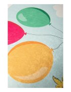 Chilai Home Covor antiderapant pentru copii Balloons Blue 100x150 cm