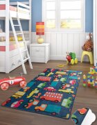Chilai Home Covor antiderapant pentru copii Cars Blue 150x200 cm
