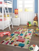 Chilai Home Covor antiderapant pentru copii Cars Ekru 100x150 cm